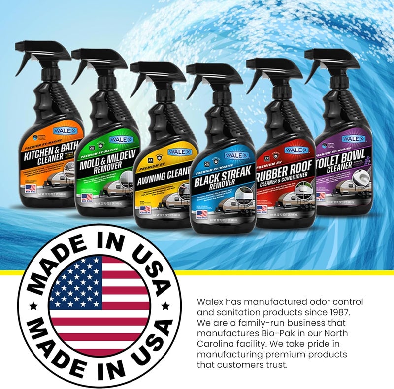 WALEX Premium RV/Marine Black Streak Remover - Powerful Exterior Cleaner for RVs, Campers, and Boats, Restores Original Shine, Removes Tough Stains & Scuff Marks, Easy Application, 64 oz - Image 4